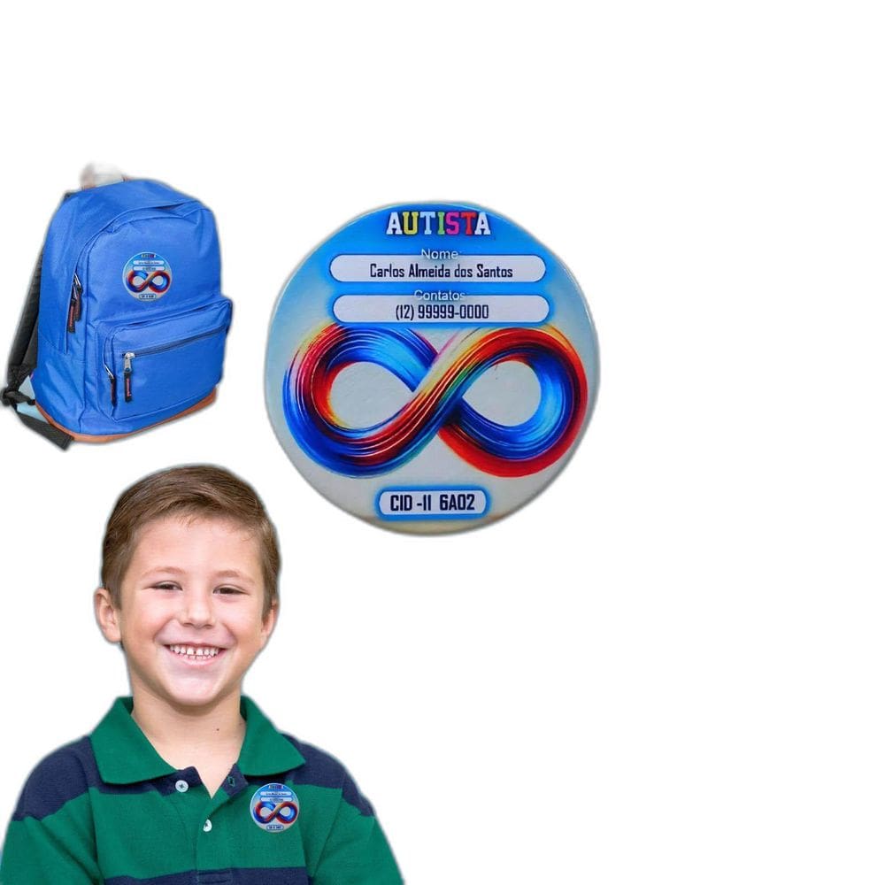 Kit 2 Bottons Identificação Autistas E Pais Escreva Voce