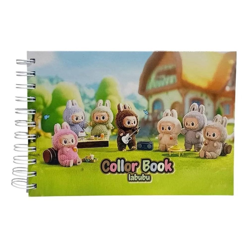 Livro De Colorir Capa Dura Labubu 50 Folhas Na Natureza