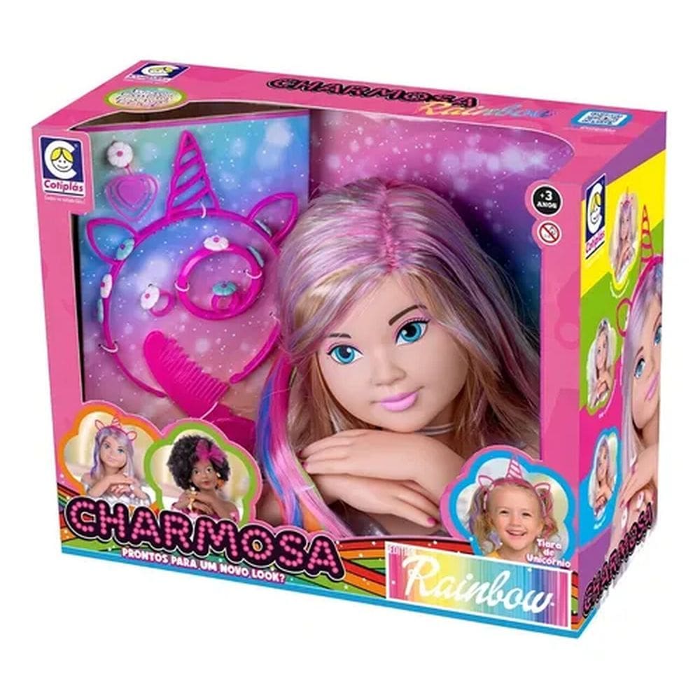 Boneca Charmosa Busto Rainbow Loira - Cotiplás 2578