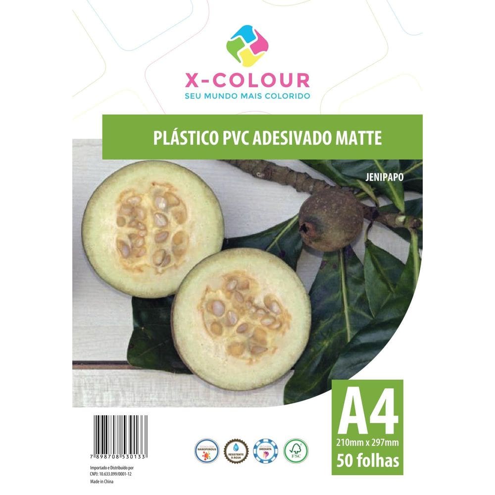 Vinil Pvc Branco Matte Adesivo A4 130G/M2 50 Folhas X-Colour