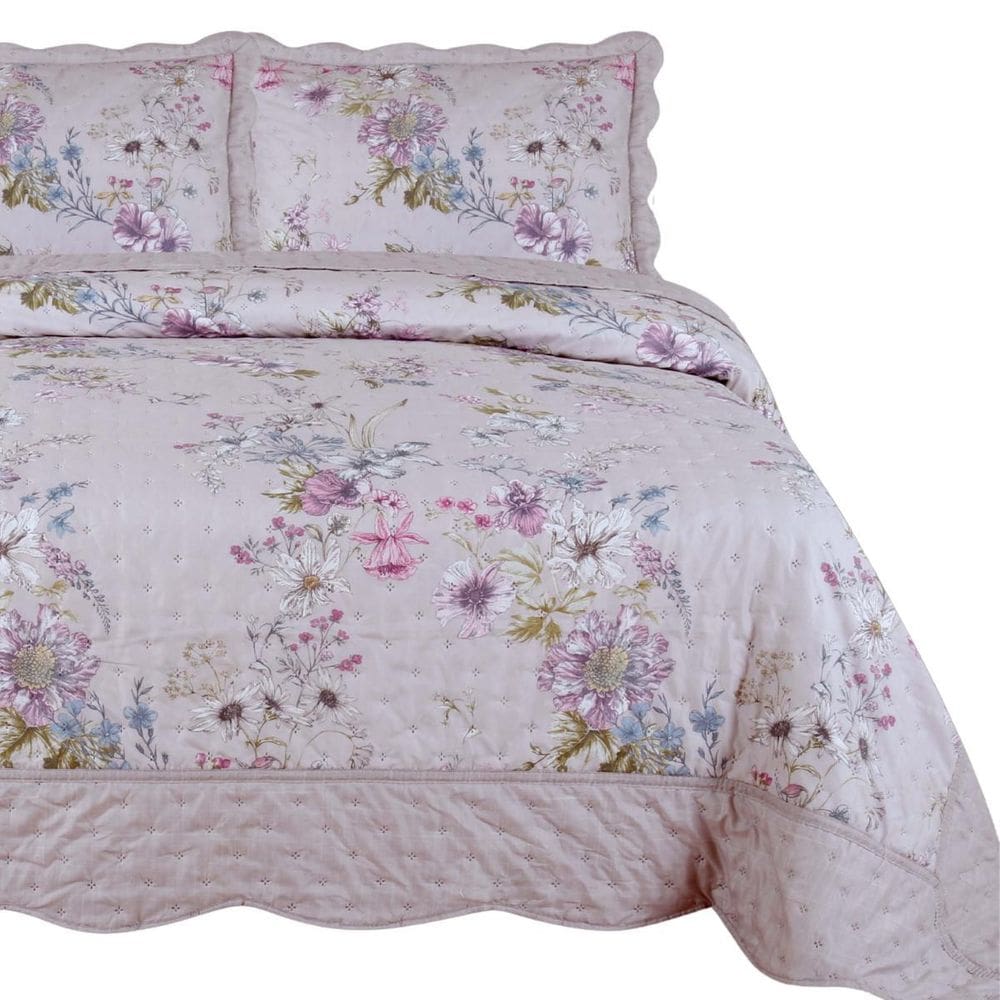 Cama Posta King Arielle Colcha Luxo Algodão 300 Fios Bordado