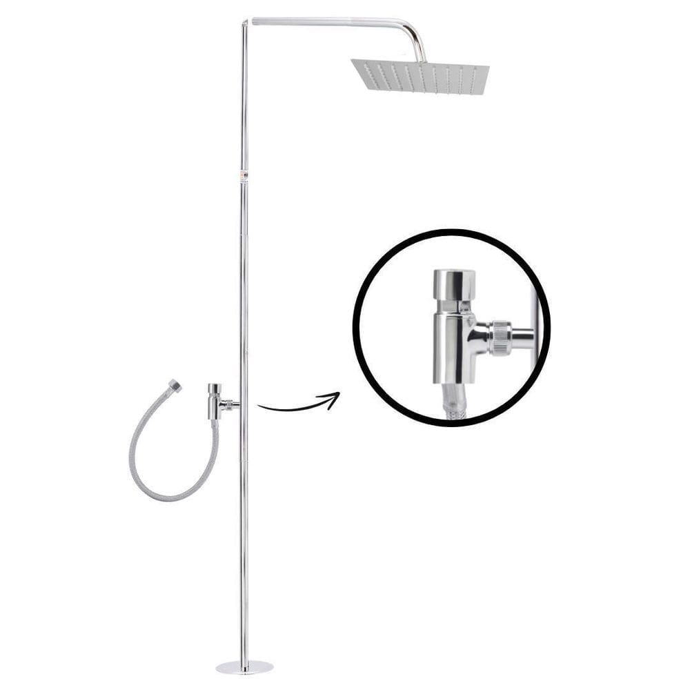 Ducha Externa Beluga Inox Quadrada - Acionamento Automático