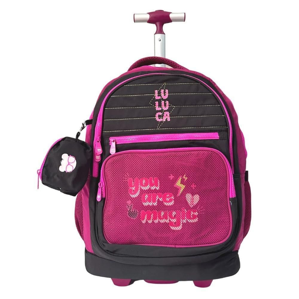 Mochila De Rodinhas Em Nylon Oficial Luluca Lu2460