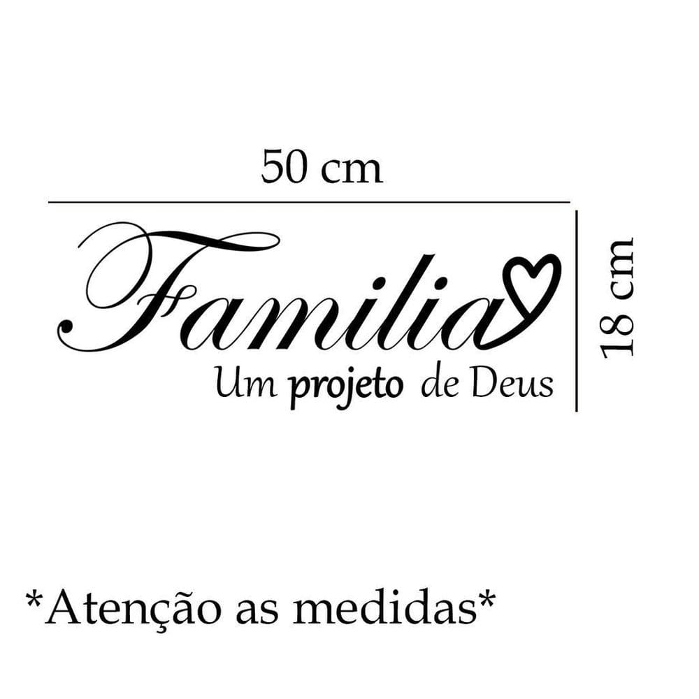 Adesivo De Parede Frase Família É Um Projeto De Deus