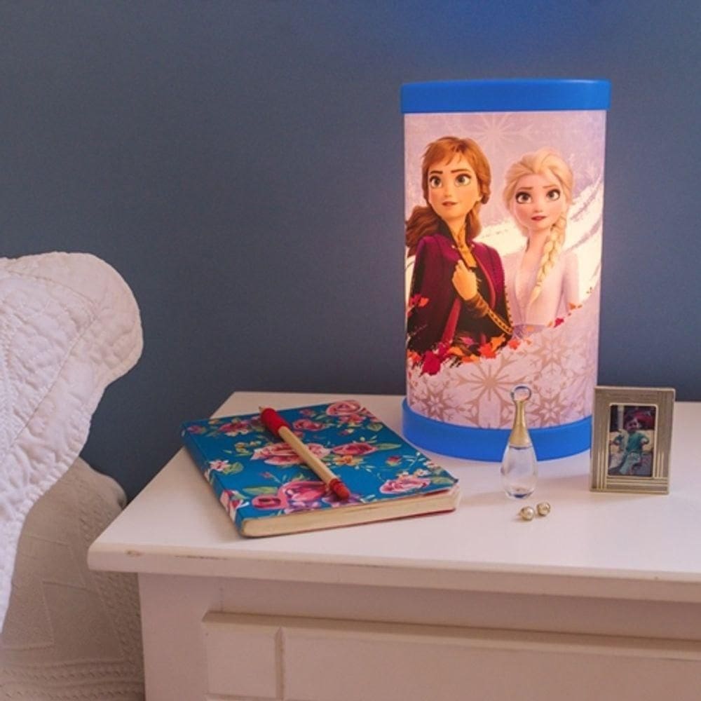 Luminária De Mesa Elsa E Anna Frozen Disney Bivolt