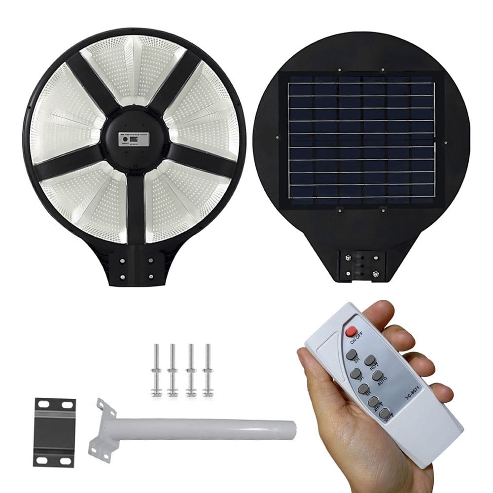 Luminaria Refletor Solar Ovni 360 graus Ufo Sensor Movimento Iluminaçao Publica Rua Rodovia Estrada Pista Avenida