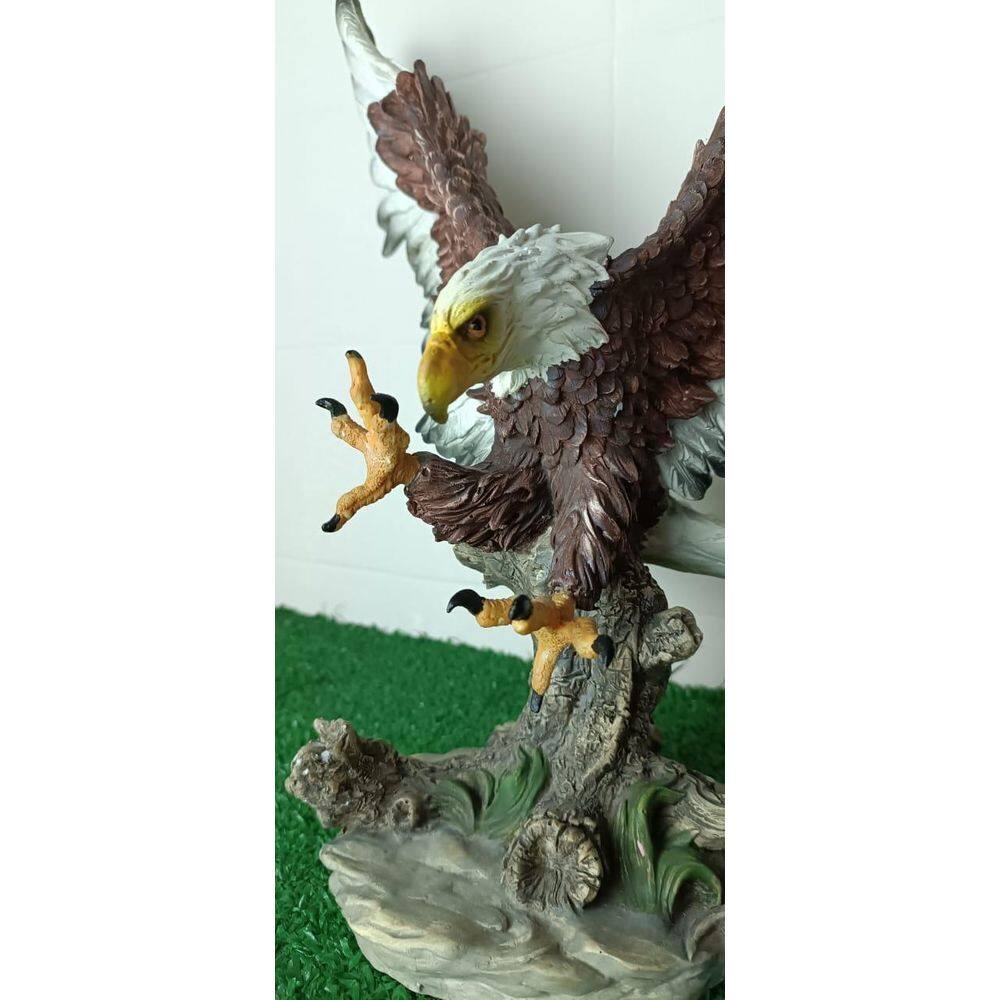 Enfeite Animal Aguia De Resina Grande Decorativo 40Cm