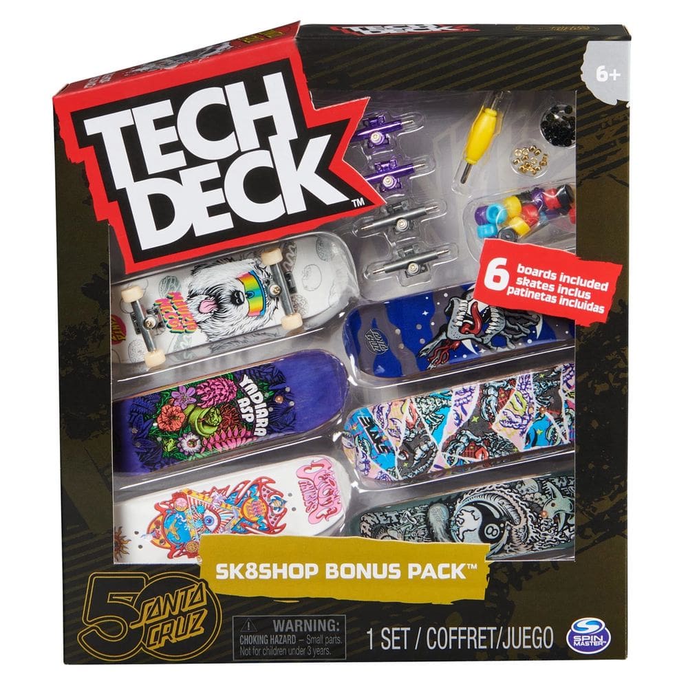 Tech Deck Skate de Dedo Shop Bonus Pack Com 6 Santa Cruz - Sunny