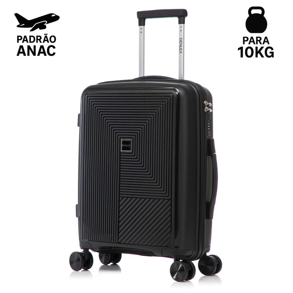 Mala Bordo 10kg Viagem Resistente Flexível em Polipropileno Rodinhas 360º TSA - Quito - Denlex