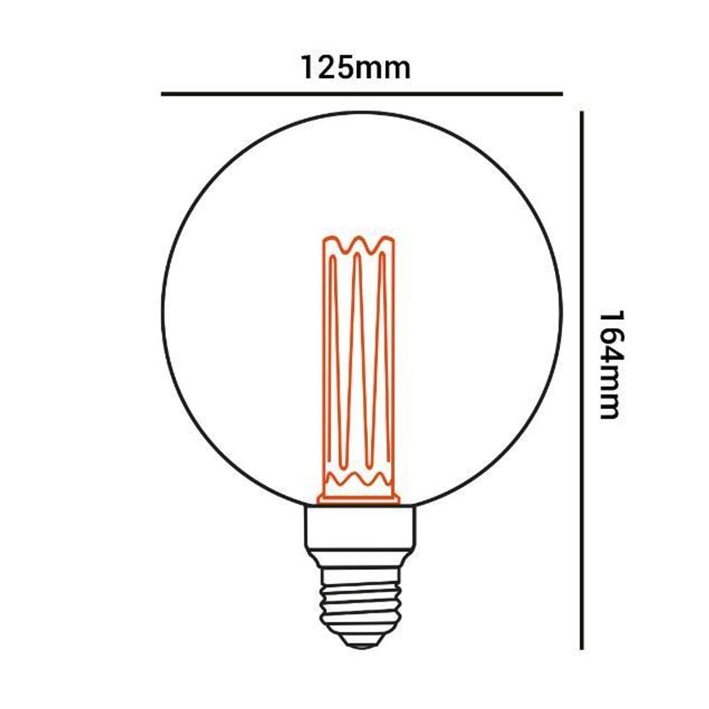 Lampada Led Filamento Acrilico Vintage Retro G125 E27 2,5W
