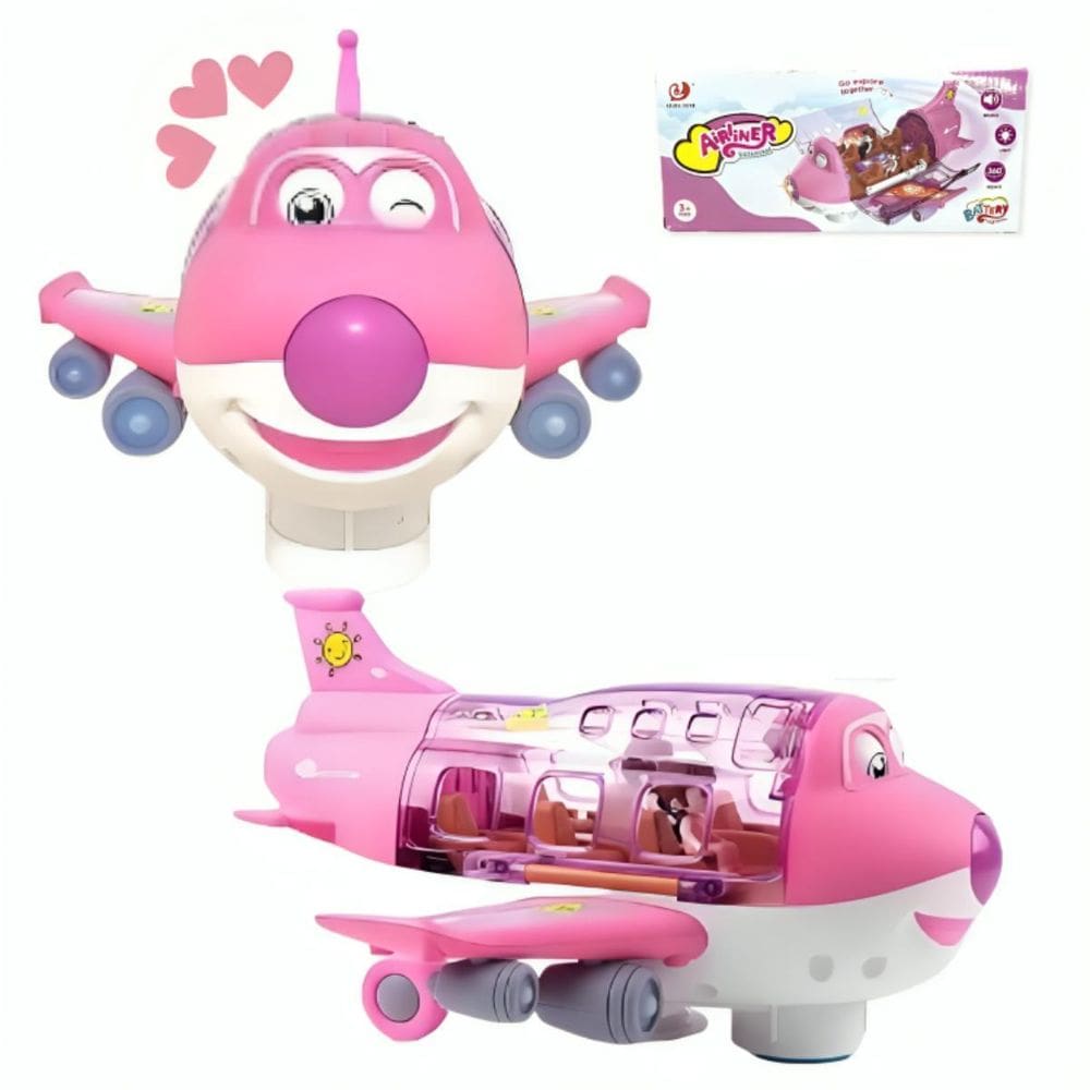 Brinquedo Musical Infantil Avião Luzes E Música