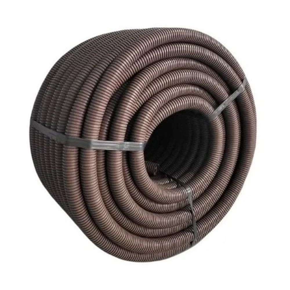 Conduíte Eletr. Corrugado Marrom 3/4 X 50M - Anti-Chama Pvc