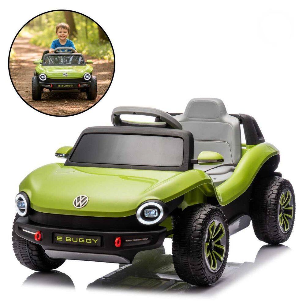 Mini Carro Elétrico 12V Volkswagen Buggy Controle Remoto Infantil Verde Importway Bw432vd Motorizado