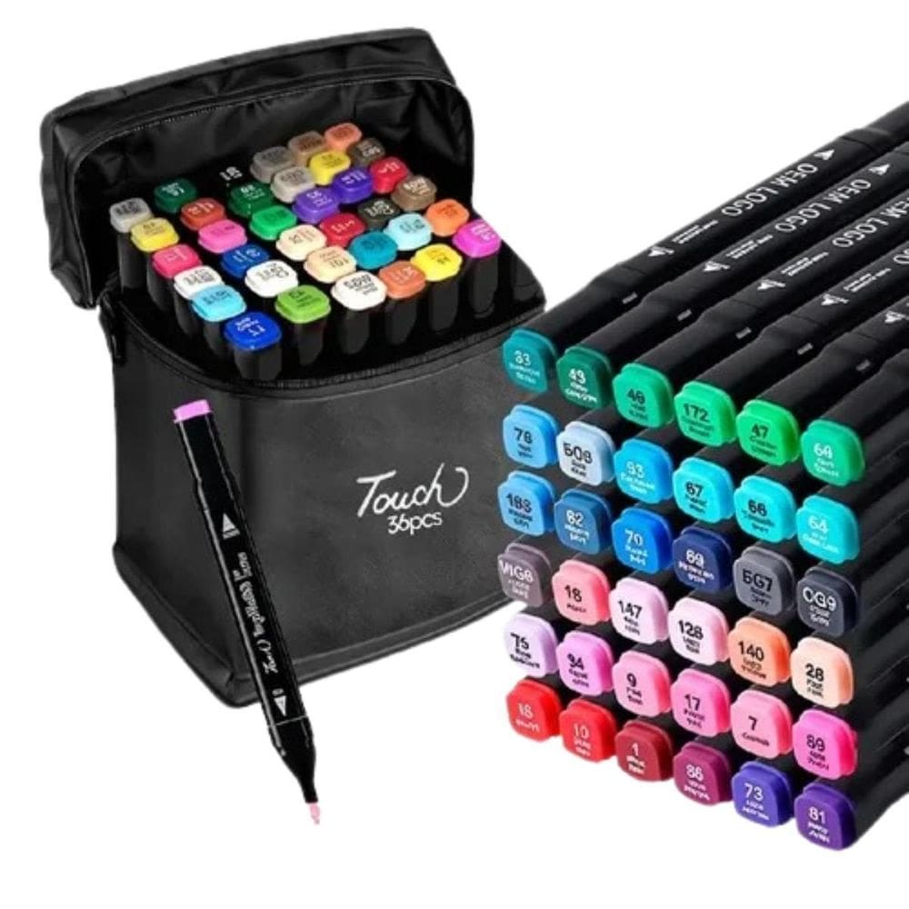Estojo 36 Canetinhas Touch Coloridas