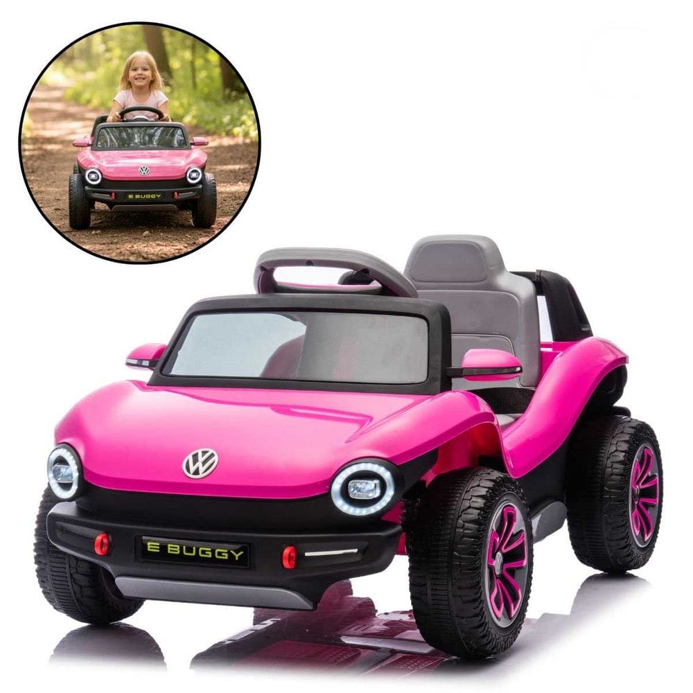 Mini Carro Elétrico 12V Volkswagen Buggy Controle Remoto Infantil Rosa Importway Bw432rs Motorizado
