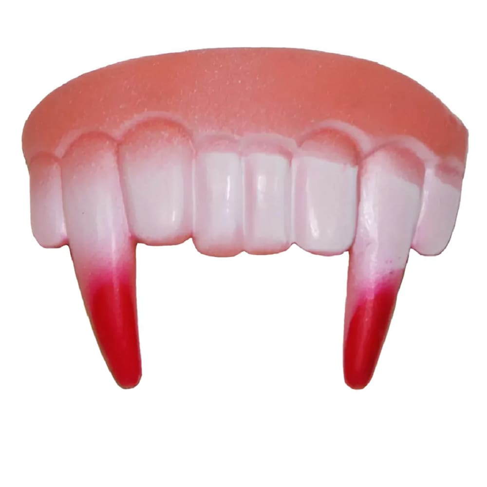 Dentadura Presas Dente De Vampiro Drácula C/ Sangue  Festas