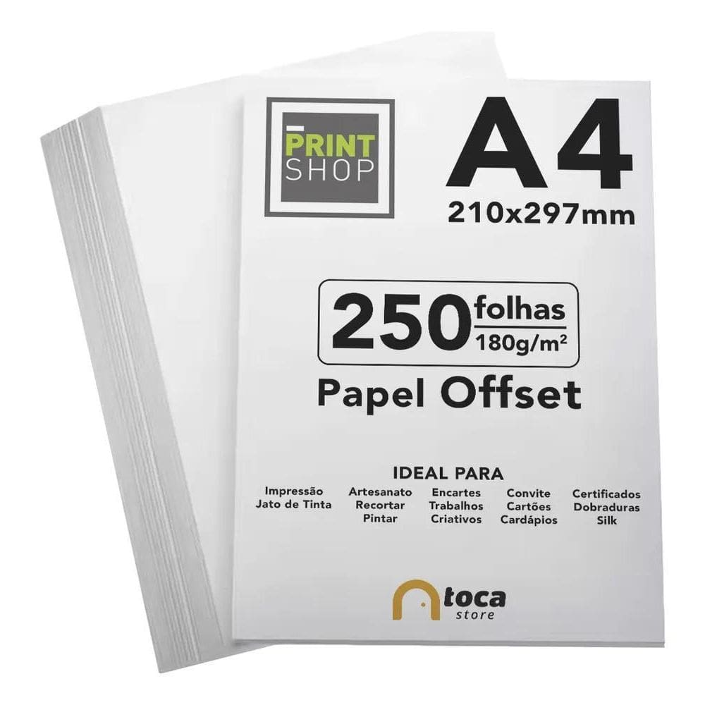 2X 250 Folhas Papel A4 Off-Set 180G Sulfite Mais Grosso Prem