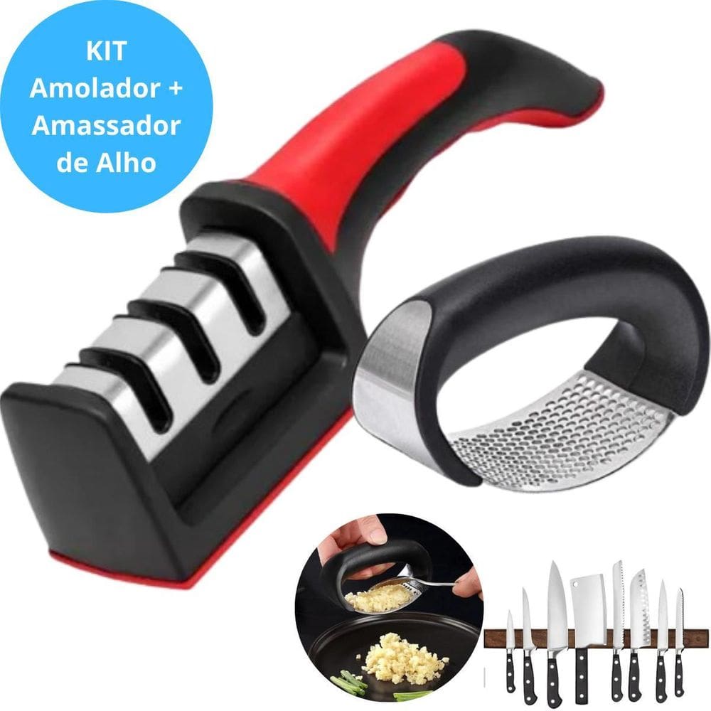 Kit Espremedor Portátil + Afiador De Facas Compacto