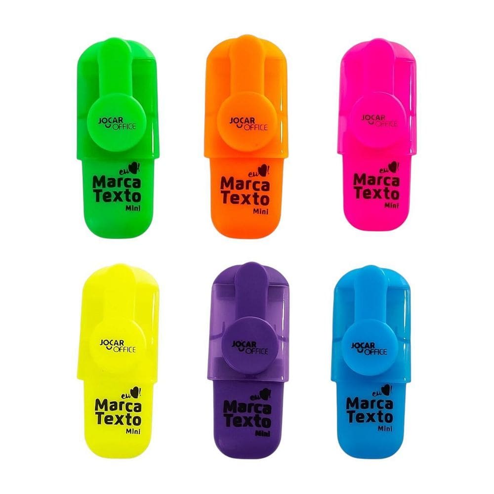 Kit 6 Marca Textos Mini Com 6 Cores & Ponta Chanfrada