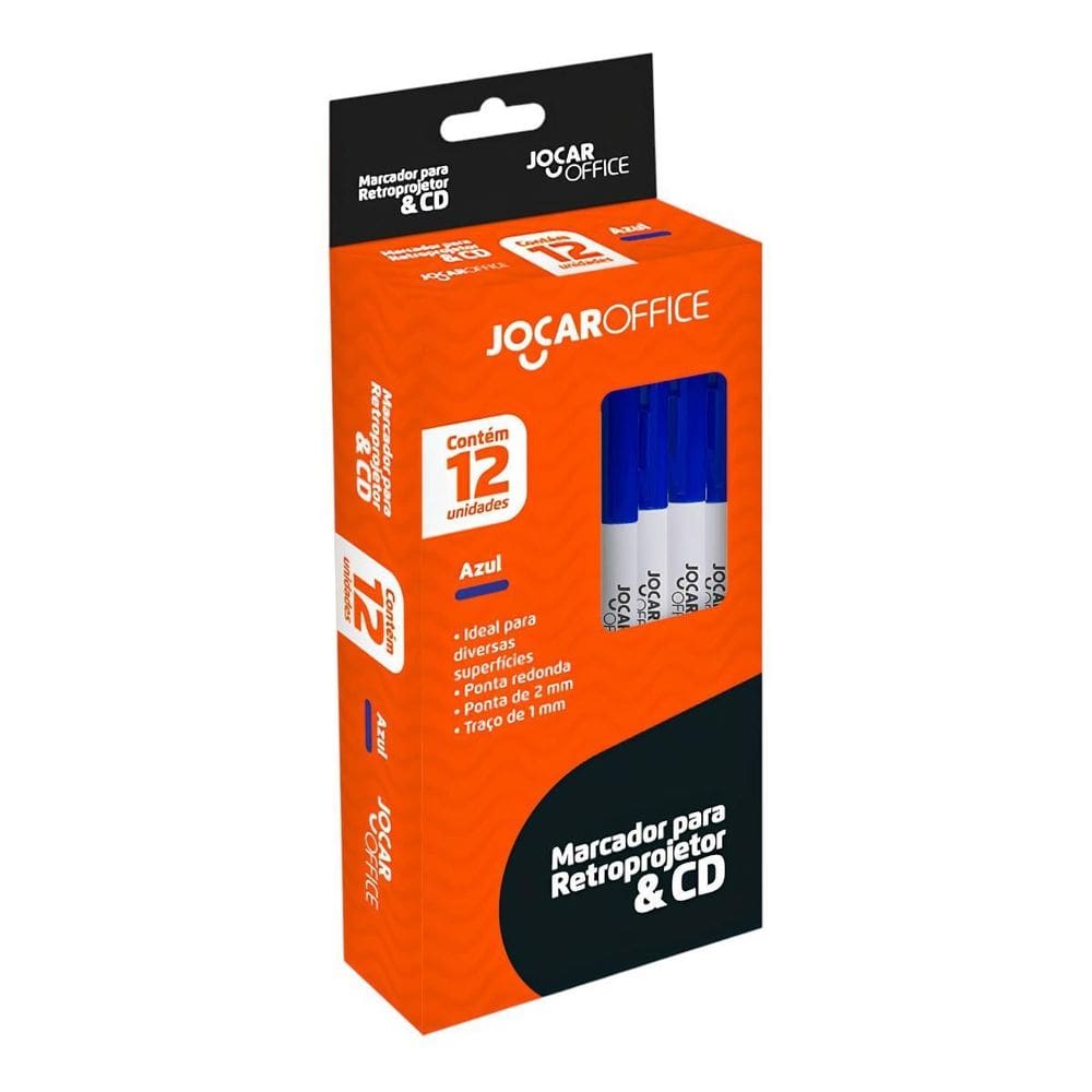 Caixa Com 12 Marcadores Para Retroprojetor & Cd Cor Azul