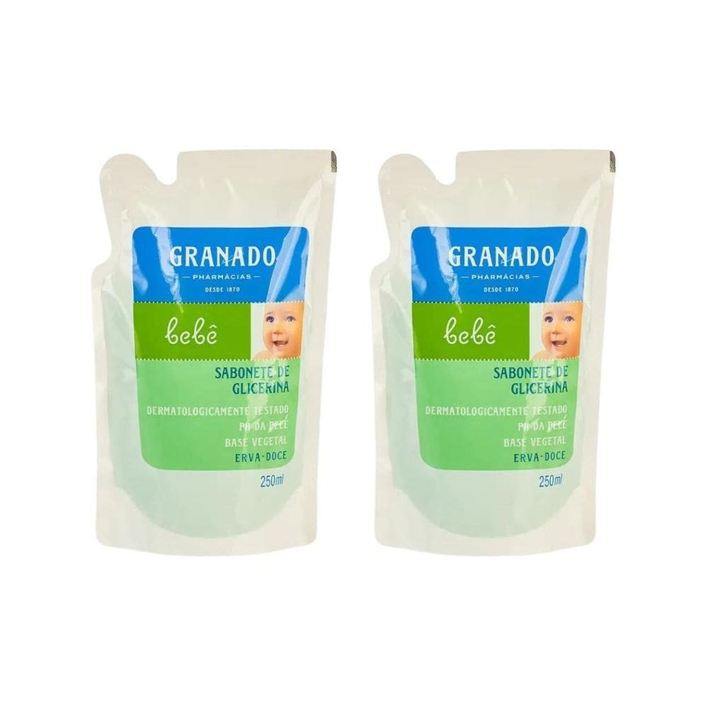 Sabonete Liquido Granado Baby Refil 250Ml Erva Doce - 2Un