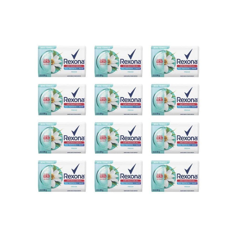 Sabonete Rexona Antibacteriano Fresh 84G - Kit Com 12Un