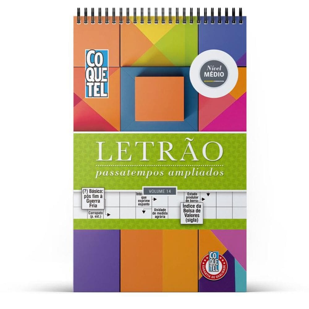 Livro Coquetel Espiral Letrão Vol. 14: Nível Médio: Mantenha seu cérebro ativo com o desafio definitivo em palavras!
