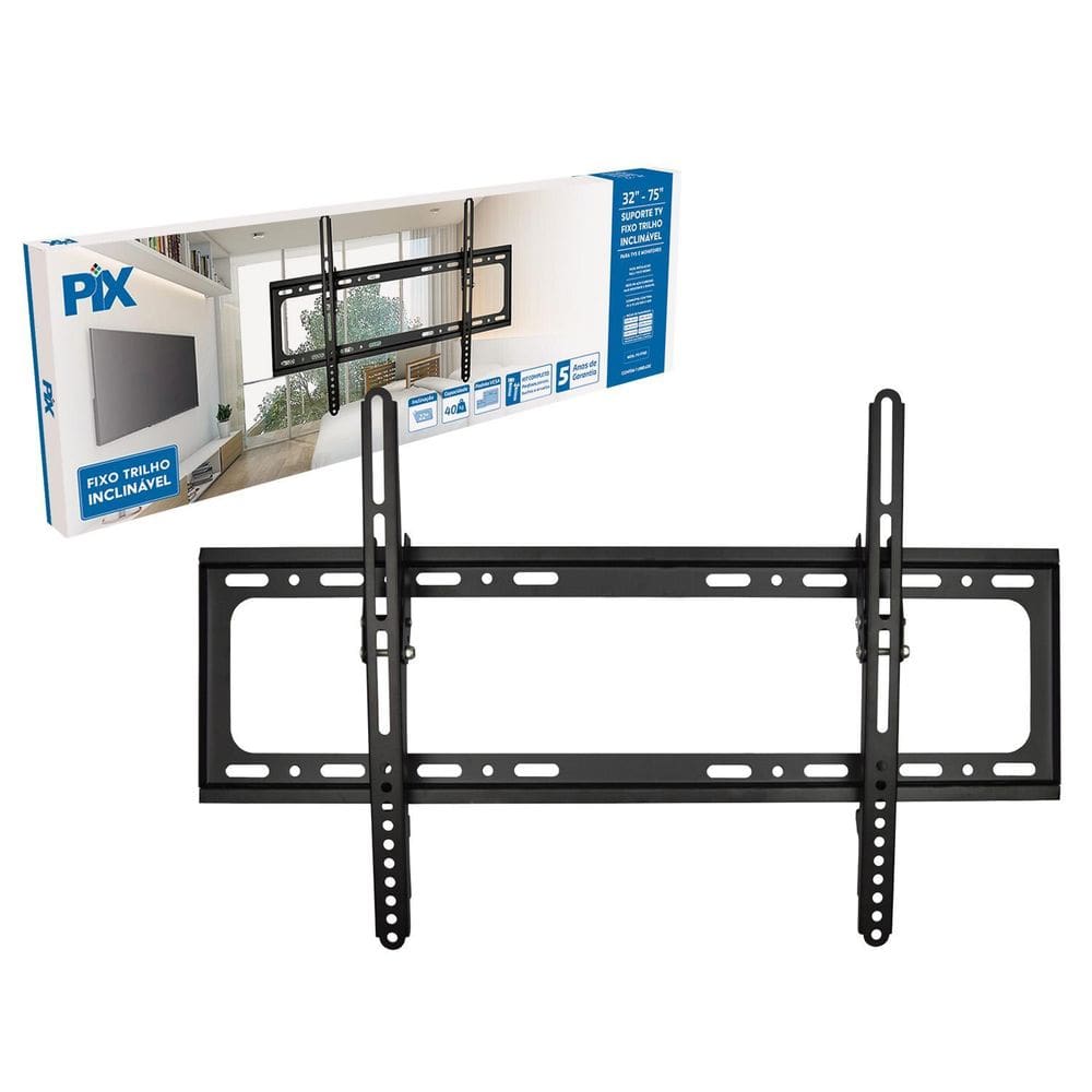 Suporte Para Tv 32 A 75 Inclinável Pix Px-Ft60 Montado Preto