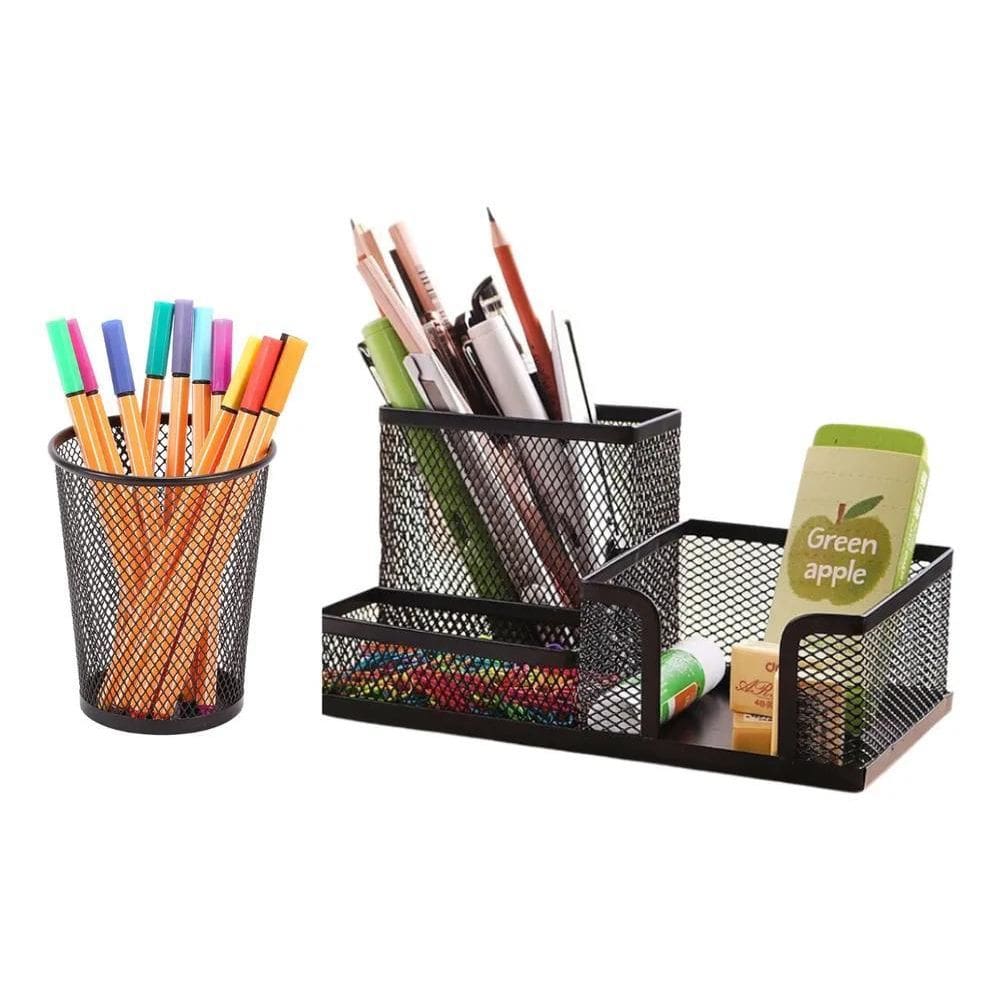 2X Organizador De Mesa Escritório + Porta Caneta Lapis Arama