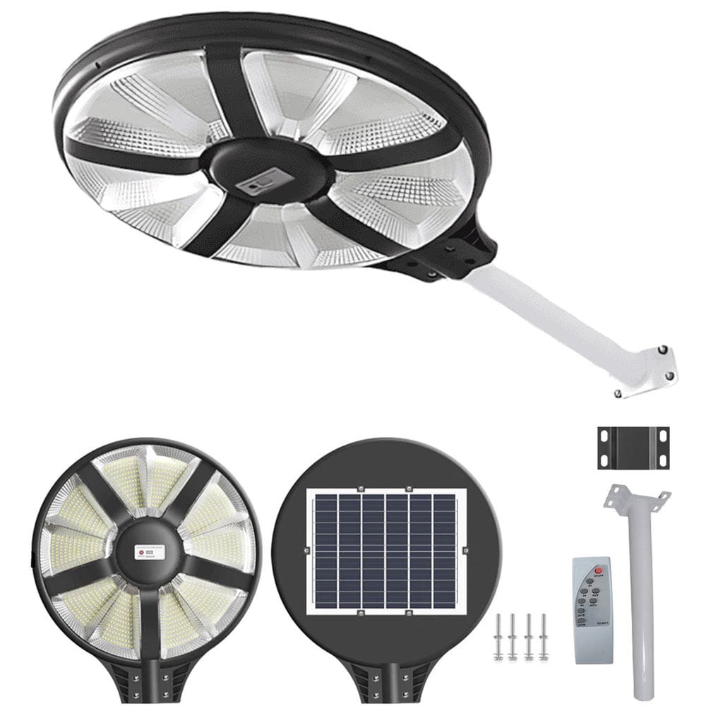 Luminaria Solar Refletor Ufo 360 Graus Iluminaçao Publica Poste Rua Rodovia Estrada Transito Avenida Calçada Disco Voador