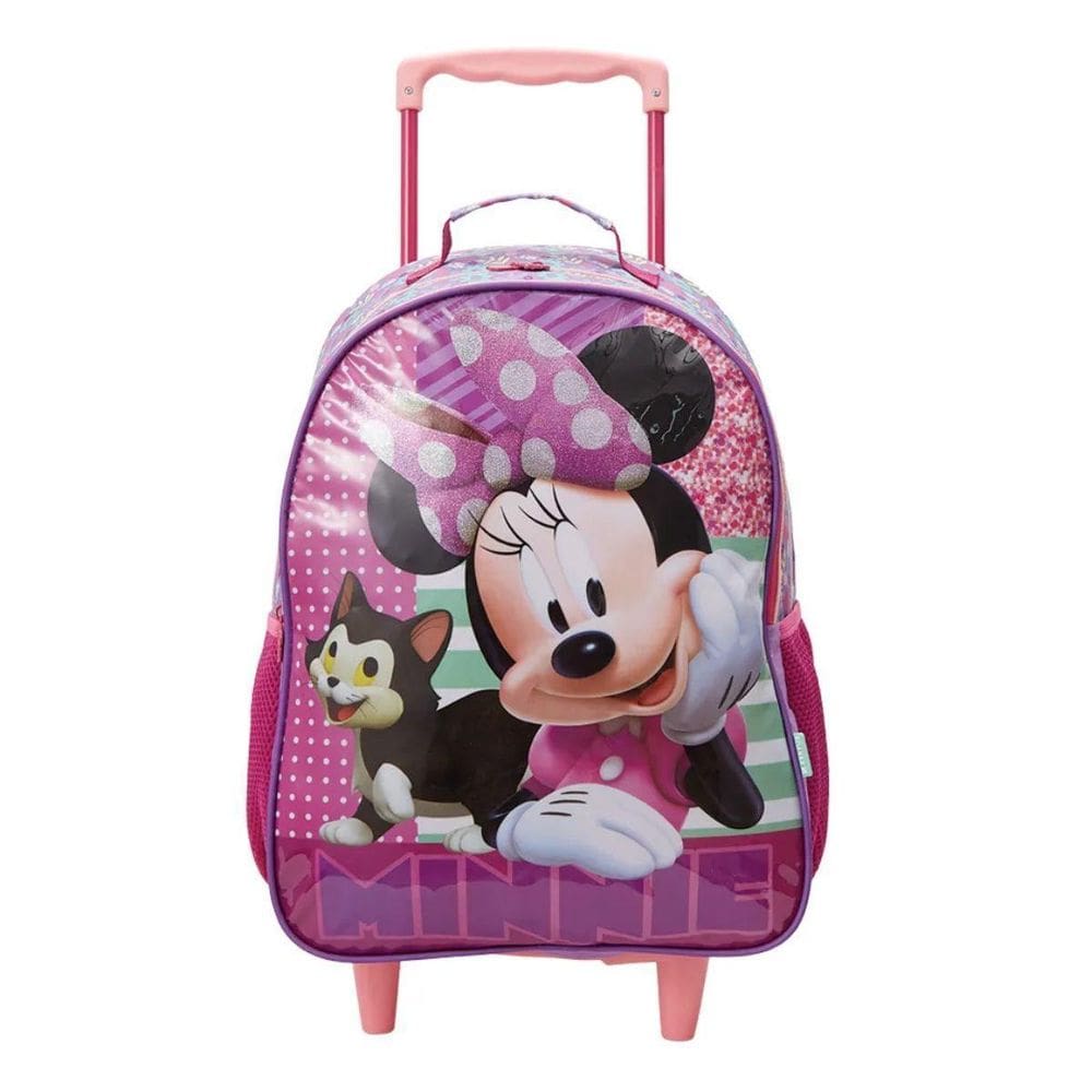 Mochila Com Rodinhas Escolar 16 Minnie E Fígaro Xeryus
