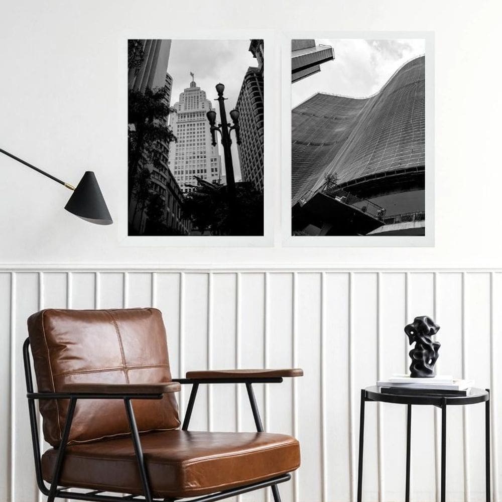 Kit 2 Quadros Decorativos Cidade De 45X34Cm