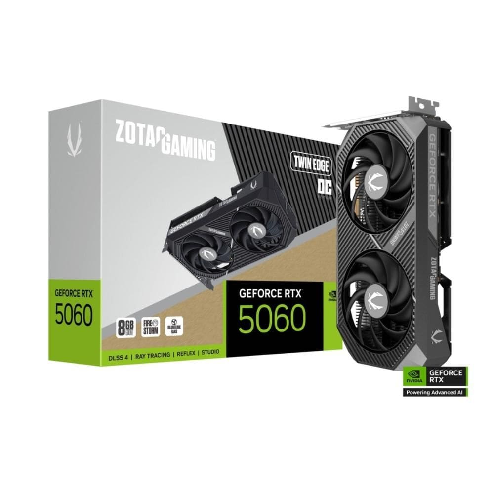 Placa de Vídeo GeForce RTX 5060 8GB GDDR7 128bits - Twin Edge OC - DLSS 4 - Zotac 288-1N780-200Z6