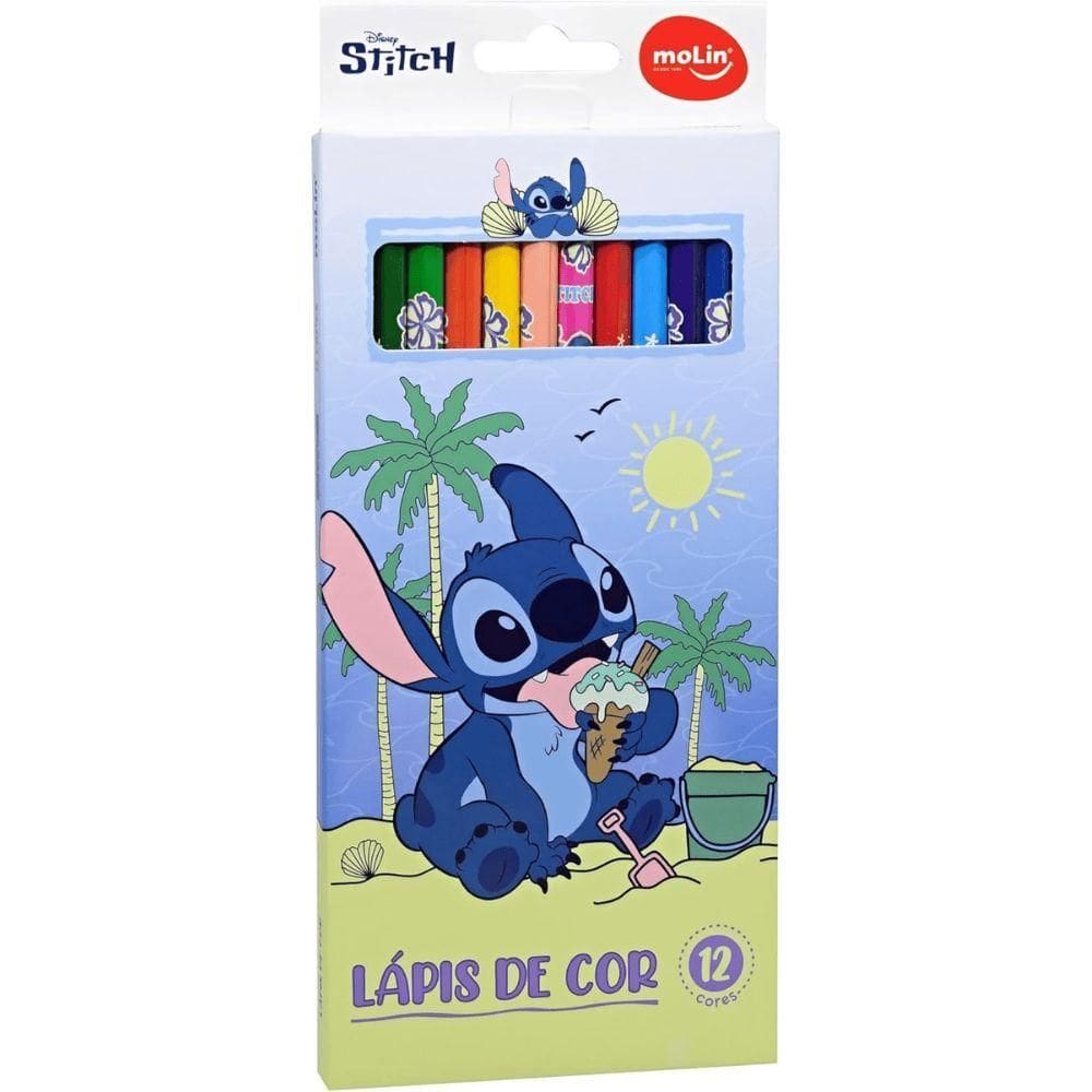 Lápis De Cor 12 Cores Stitch Molin Modelo 1