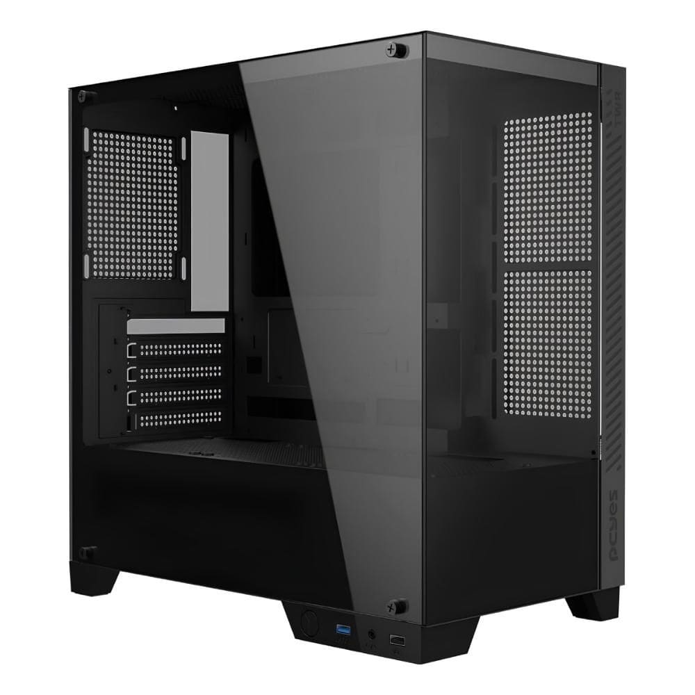 Gabinete Gamer Aquário PcYes GFFTWRBV - Vidro Temperado - Micro ATX - Preto
