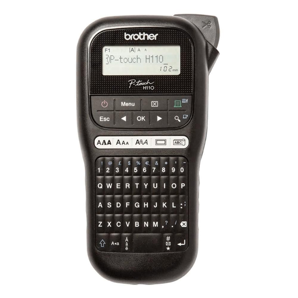 Rotulador Eletrônico Brother PT-H110BK - Tela LCD - para Fitas 12mm Laminadas - Preto