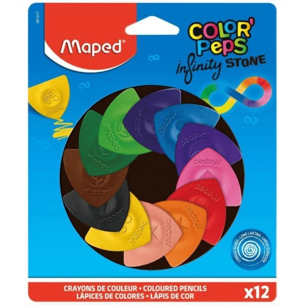 Lápis De Cor Triangular 12 Cores Infinity Stone Color Peps Maped
