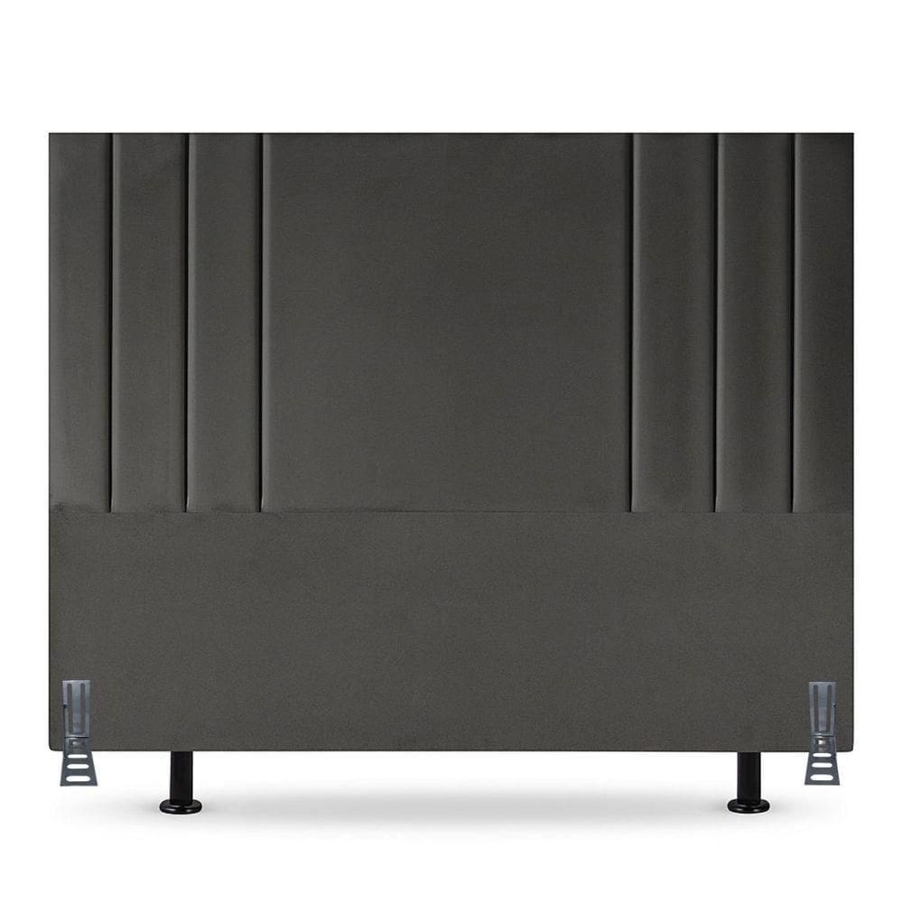 Cabeceira Solteiro 90 Cm Linho Frame Cama Elegante Estofada Cor:cinza