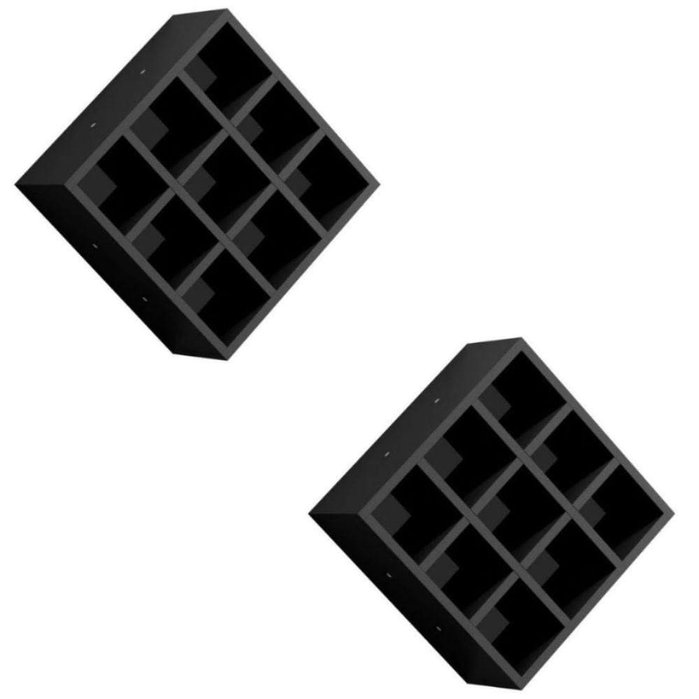 Kit 2 Nicho Decorativo Porta Toalha Com 9 Nichos Multiuso Glamour preto