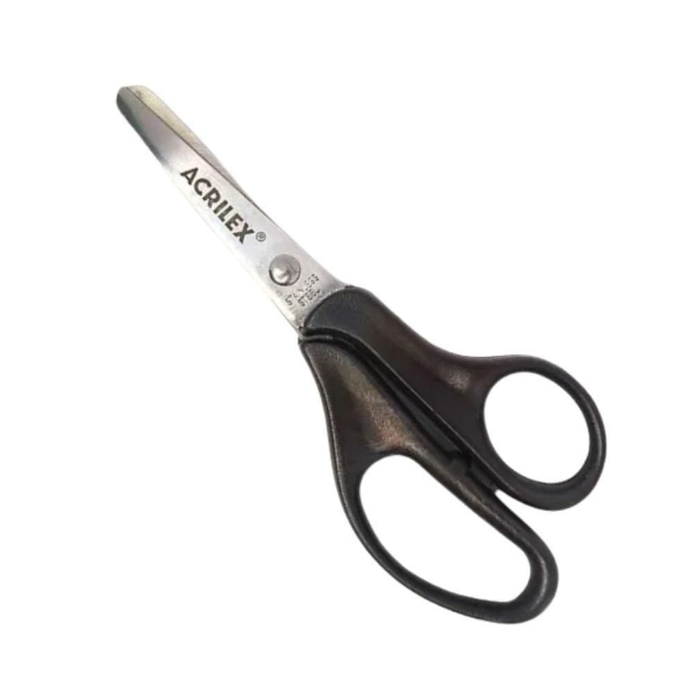 Tesoura Escolar 13cm Ponta Redonda Acrilex Preto