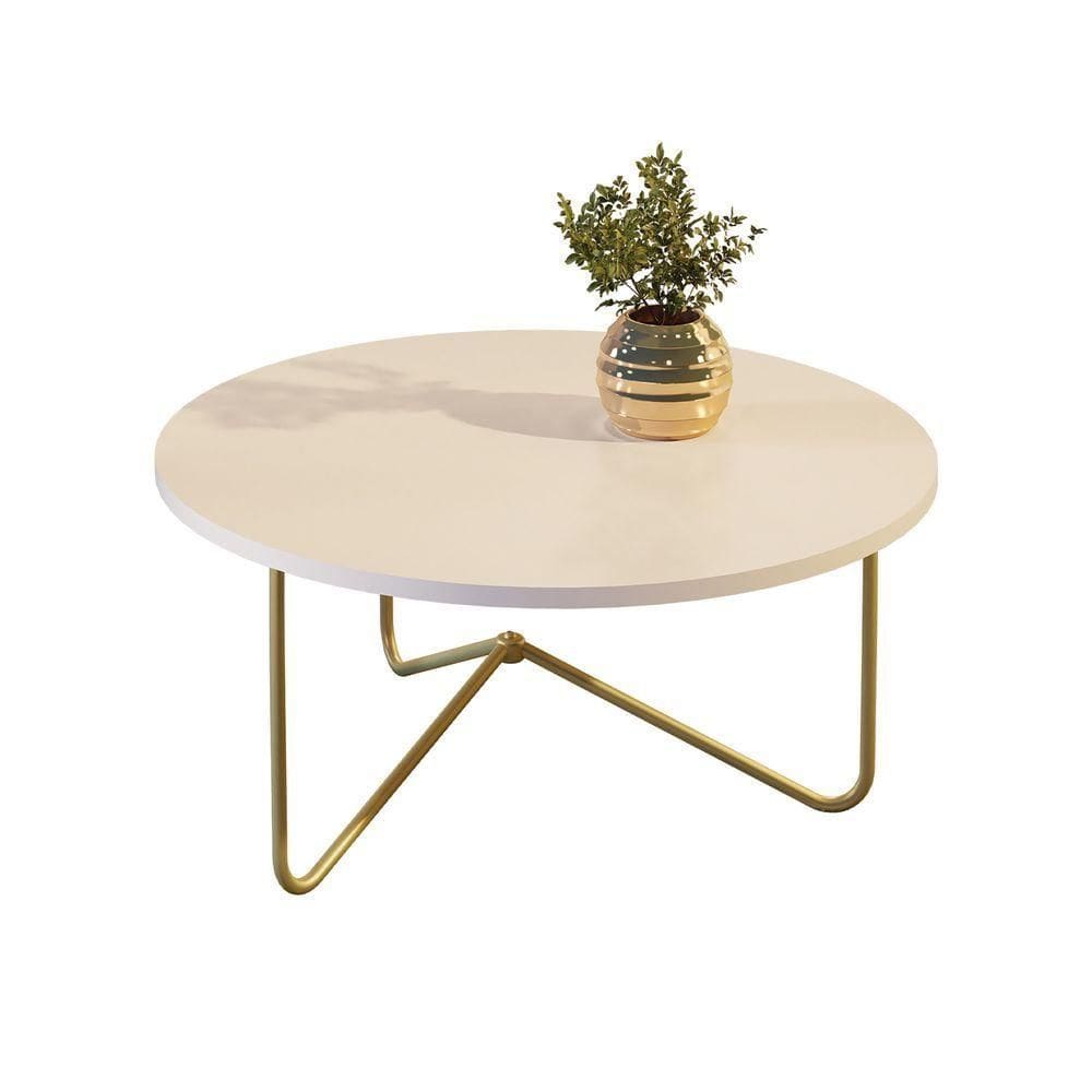 Mesa De Centro Jb 8006 Luxo Pe Dourado - Moveis Jb