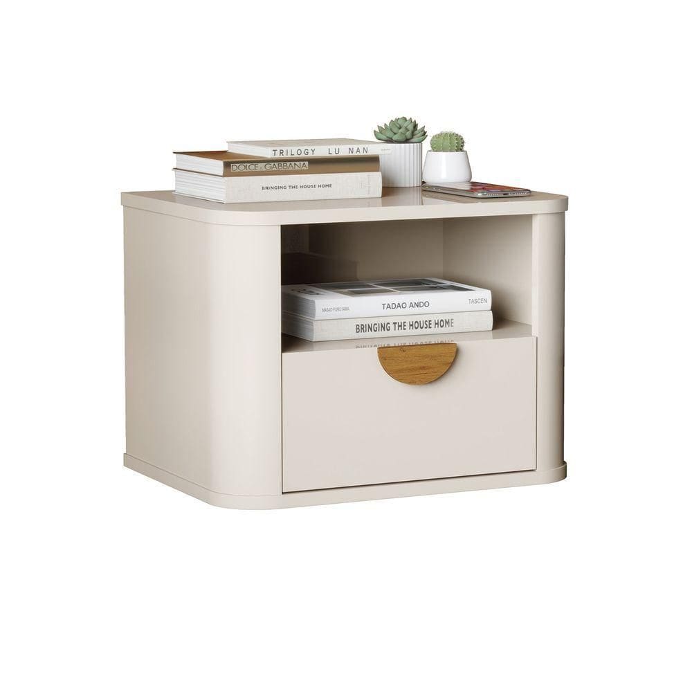 Mesa Cabeceira Suspensa Buriti Off White - Moveis Jb