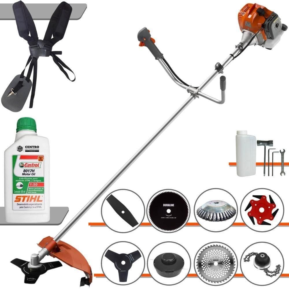 Roçadeira Tekna Rl520acg2 + 6 Facas + Escova + óleo Stihl