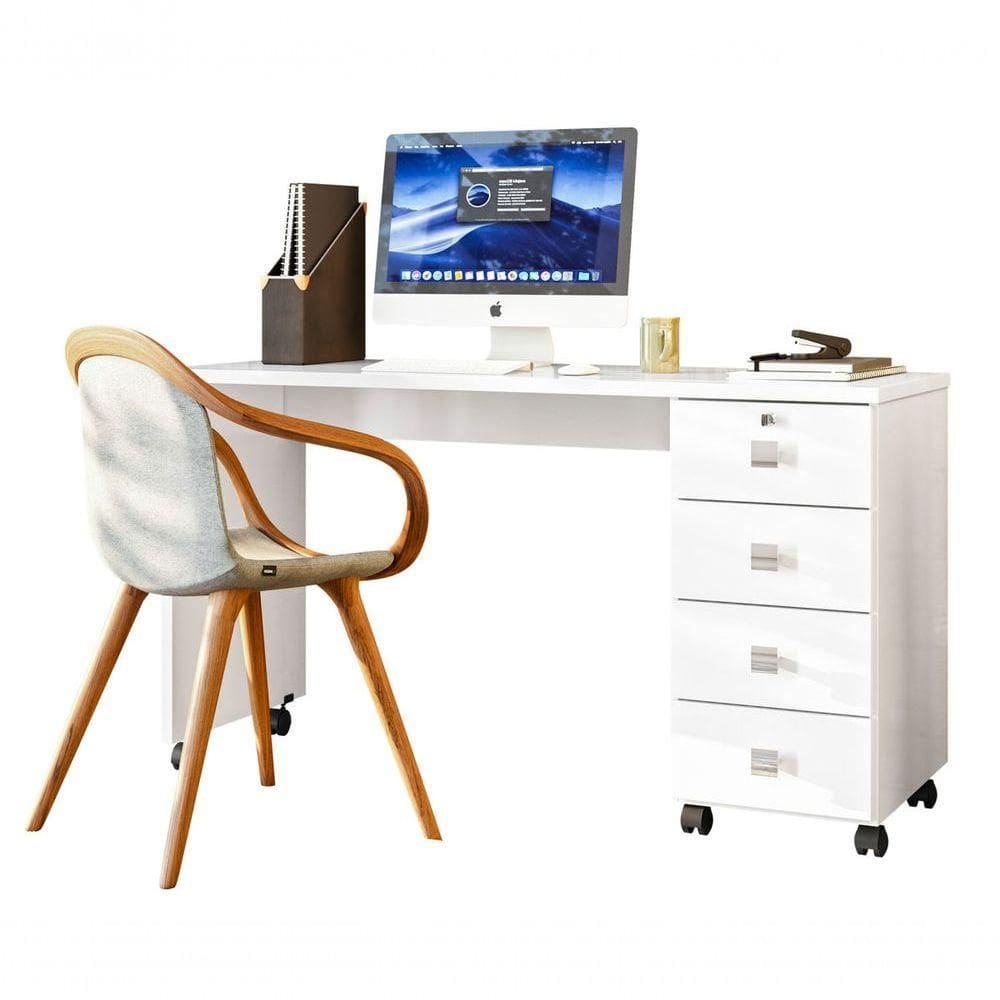 Escrivaninha Dubai Branco - Lukaliam Móveis