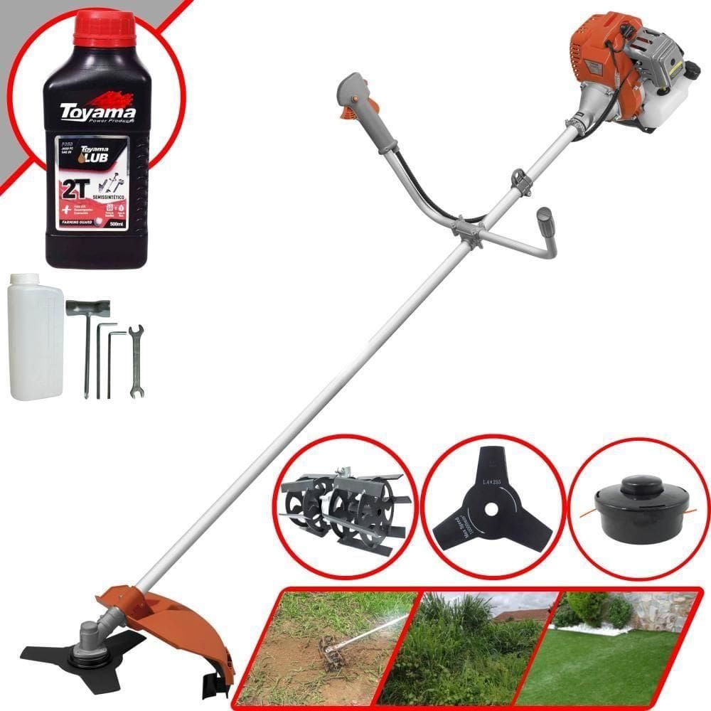 Roçadeira Tekna 52cc 2hp + Enxada Rotativa + óleo Toyama