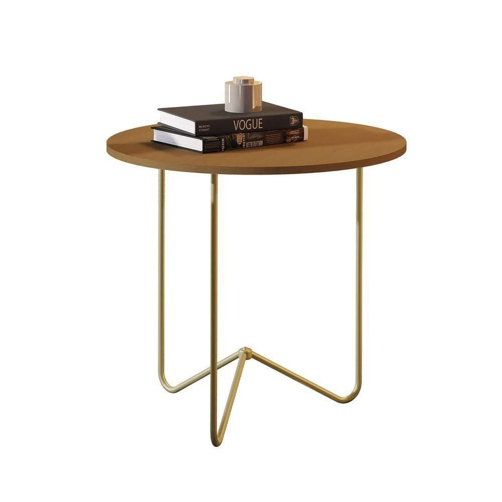 Mesa De Apoio Jb 8004 Luxo Nature Pe Dourado - Moveis Jb