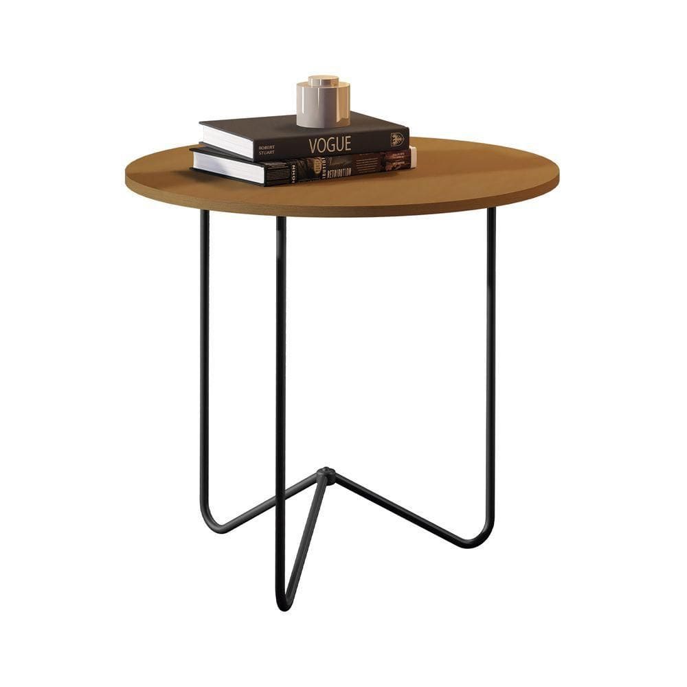 Mesa De Lateral Jb 8004 Luxo Nature Pe Preto - Moveis Jb