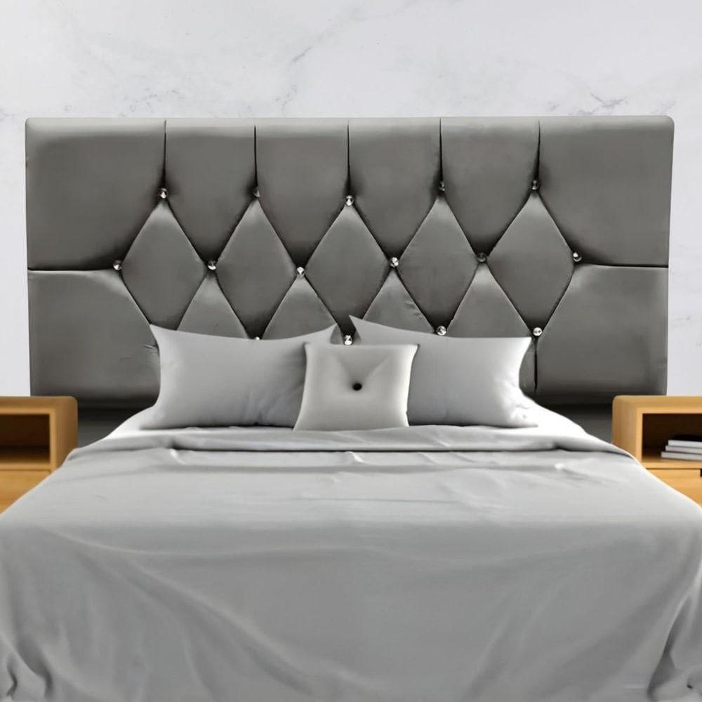 Cabeceira Cama Box Estofada Queen Size 160 Cm Suede Isabela Cinza