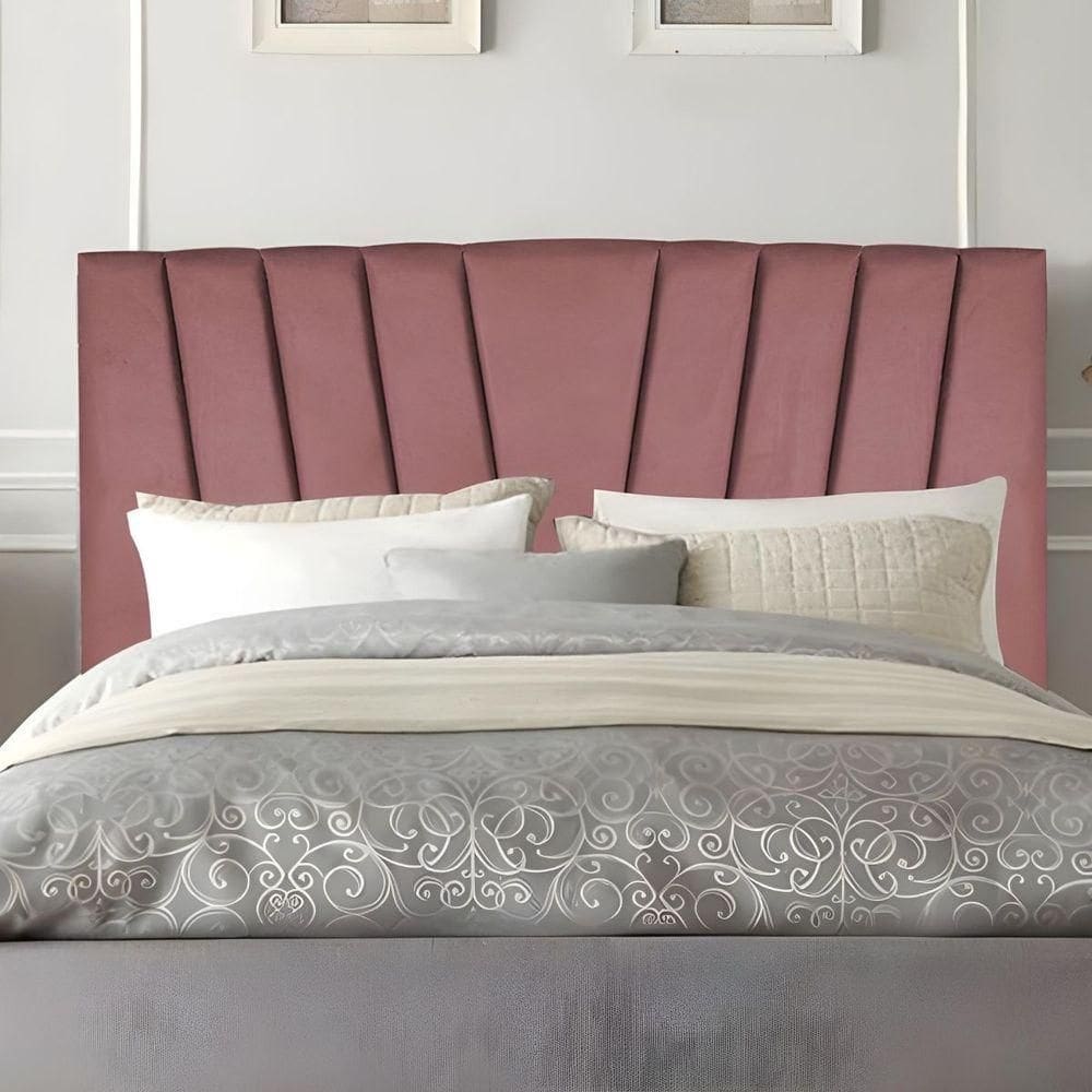 Cabeceira King Cama Box Estofada 195 Cm Antonella Suede Rosé