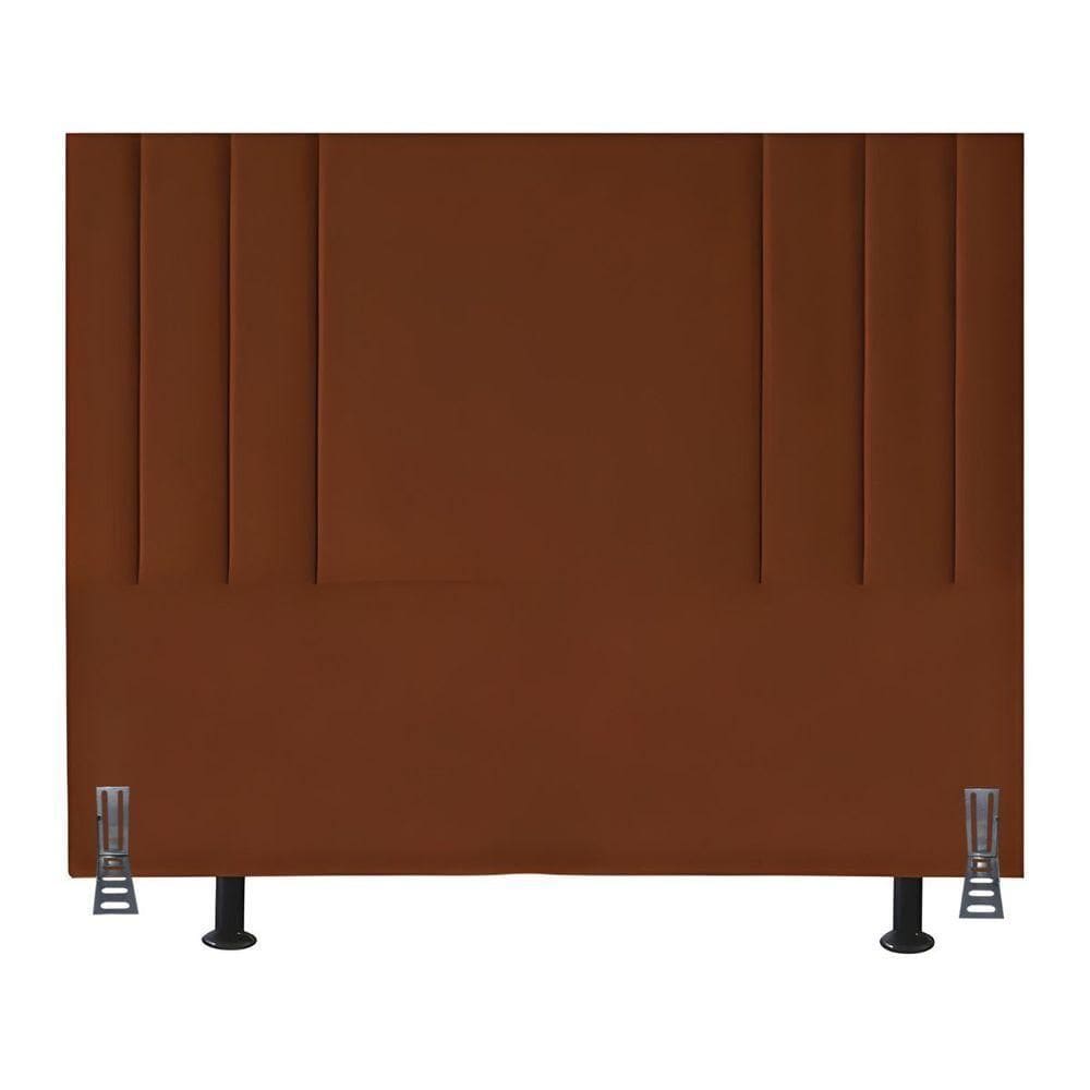 Cabeceira 140 Cm Suede Casal Frame Estofada Cama Box Moderna Terracota